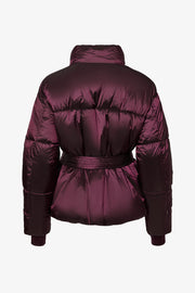 Oh Polly veste de ski oversize bordeaux à ceinture