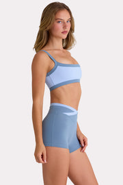 Oh Polly Bo+Tee short sport marine taille croisée stretch