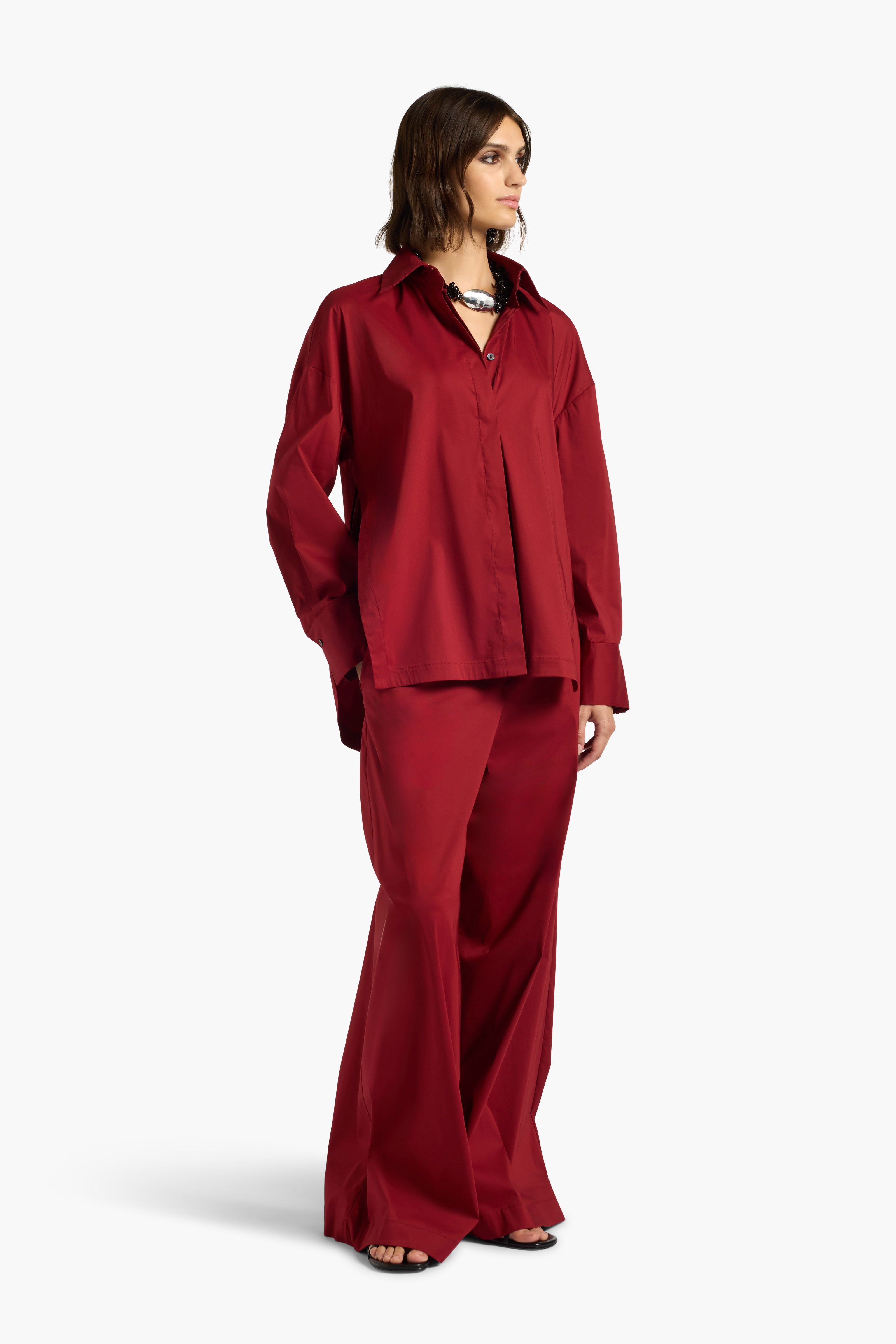 Liviana Conti Camicie Lien chemise droite terracotta