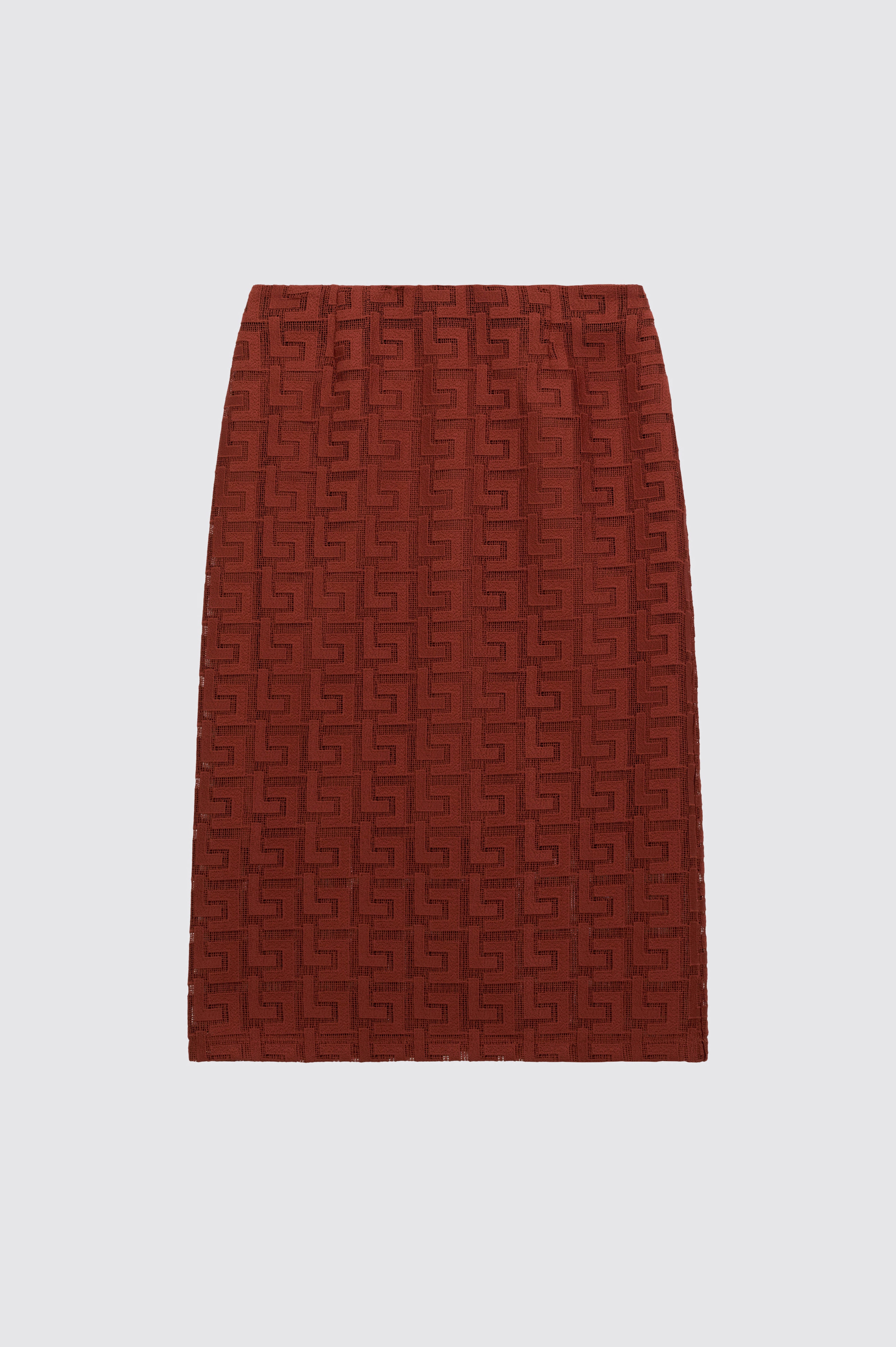Liviana Conti Faurelle jupe midi cannelle macramé