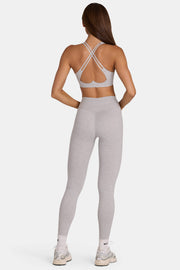 Oh Polly Bo+Tee legging gris chiné taille haute