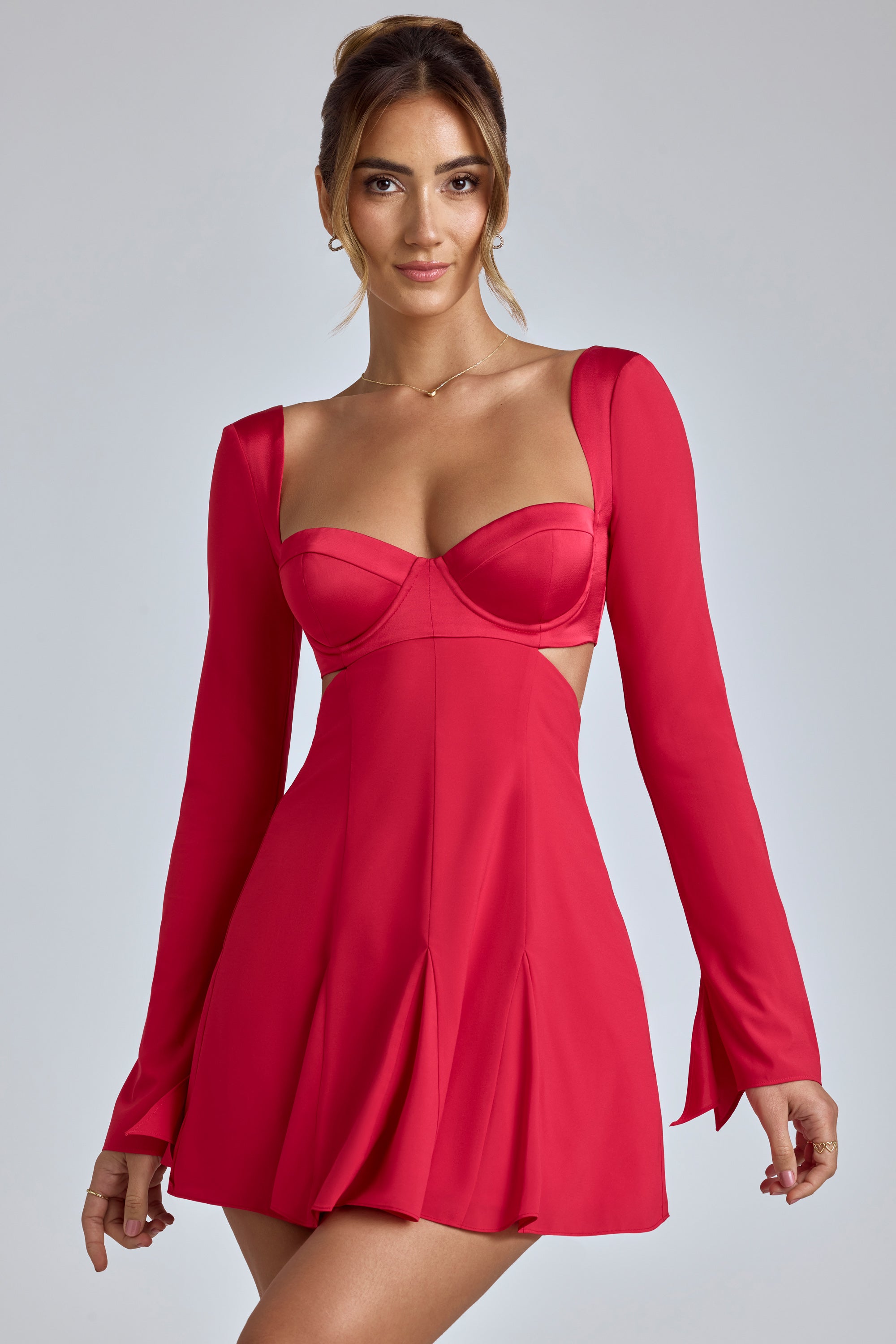 Oh Polly Leotine 8078 mini robe cerise georgette armatures