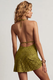 Oh Polly Halia robe mini olive devoré