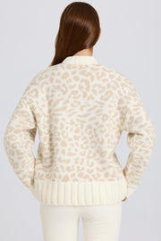 Oh Polly pull oversize jacquard blanc glace BT2380