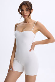 Oh Polly Vera combishort blanc col cœur modal dos nu