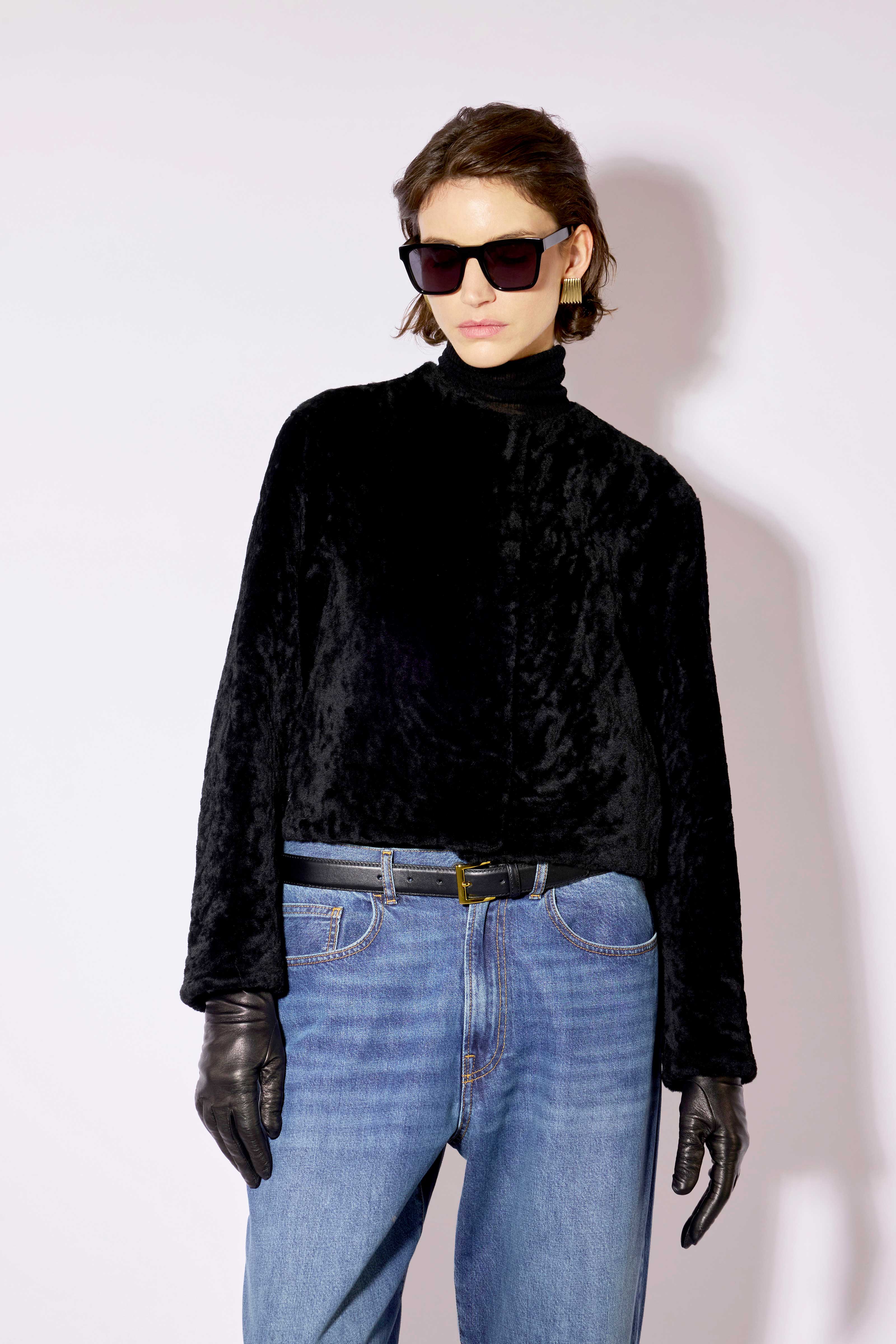 Liviana Conti Mark veste mouton véritable noir réversible 38-48