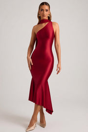 Oh Polly Shaya 11995 Robe midaxi rouge asymétrique