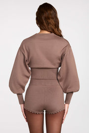 Oh Polly Anele cardigan maille moka boutons festonnés