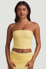Oh Polly Tops Tamia top bustier Pastel Yellow dentelle
