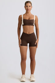 Oh Polly Bo+Tee mini short Pecan Marl froncé
