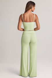 Oh Polly Trousers Melida Pantalon Vert Sauge Large