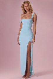 Oh Polly Naelle robe longue bleu clair fente corset