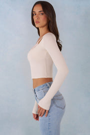Oh Polly Base Layers Margaux 15823 top manches longues ivoire dentelle