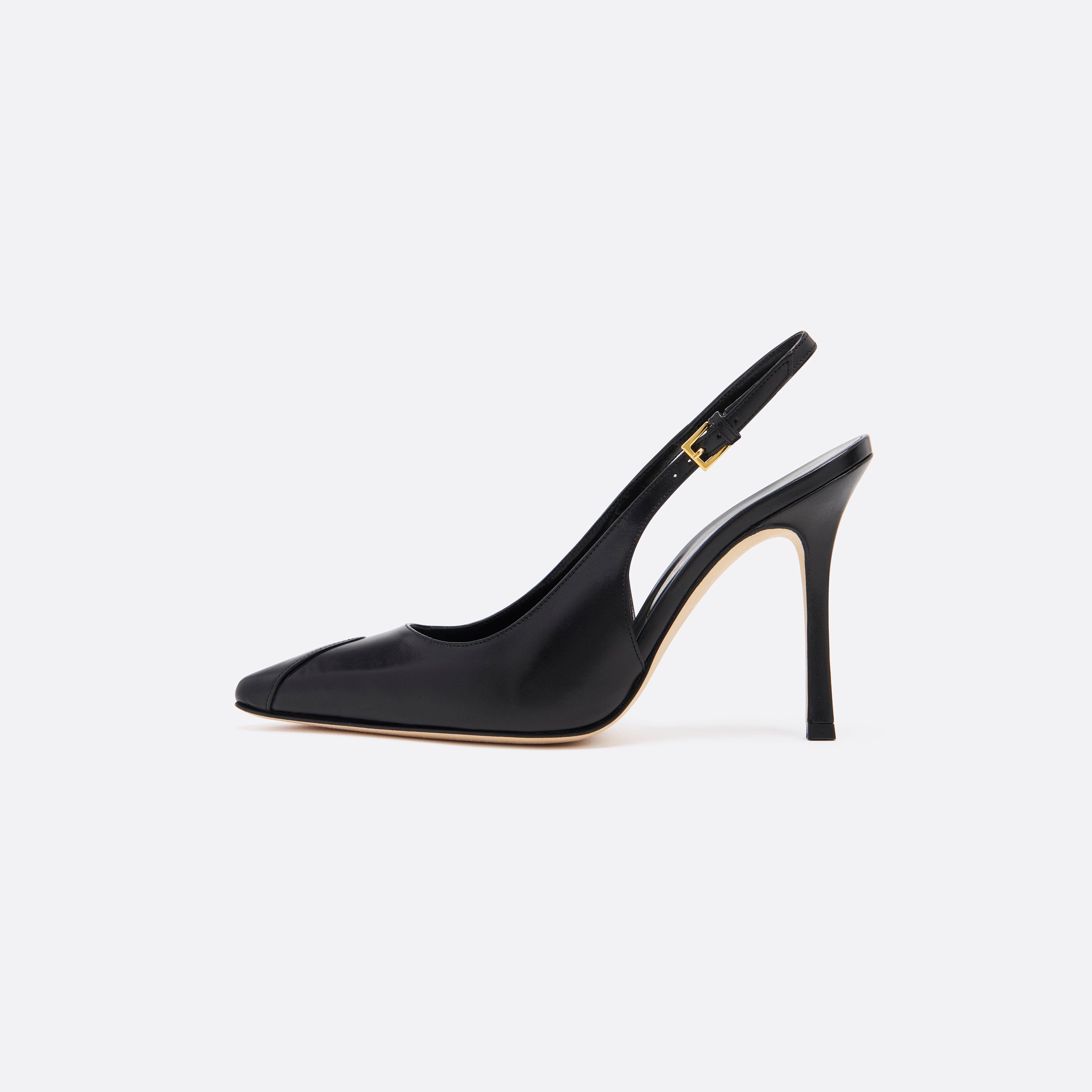 Alessandra Rich Leather Slingbacks Point escarpins noirs cuir 38