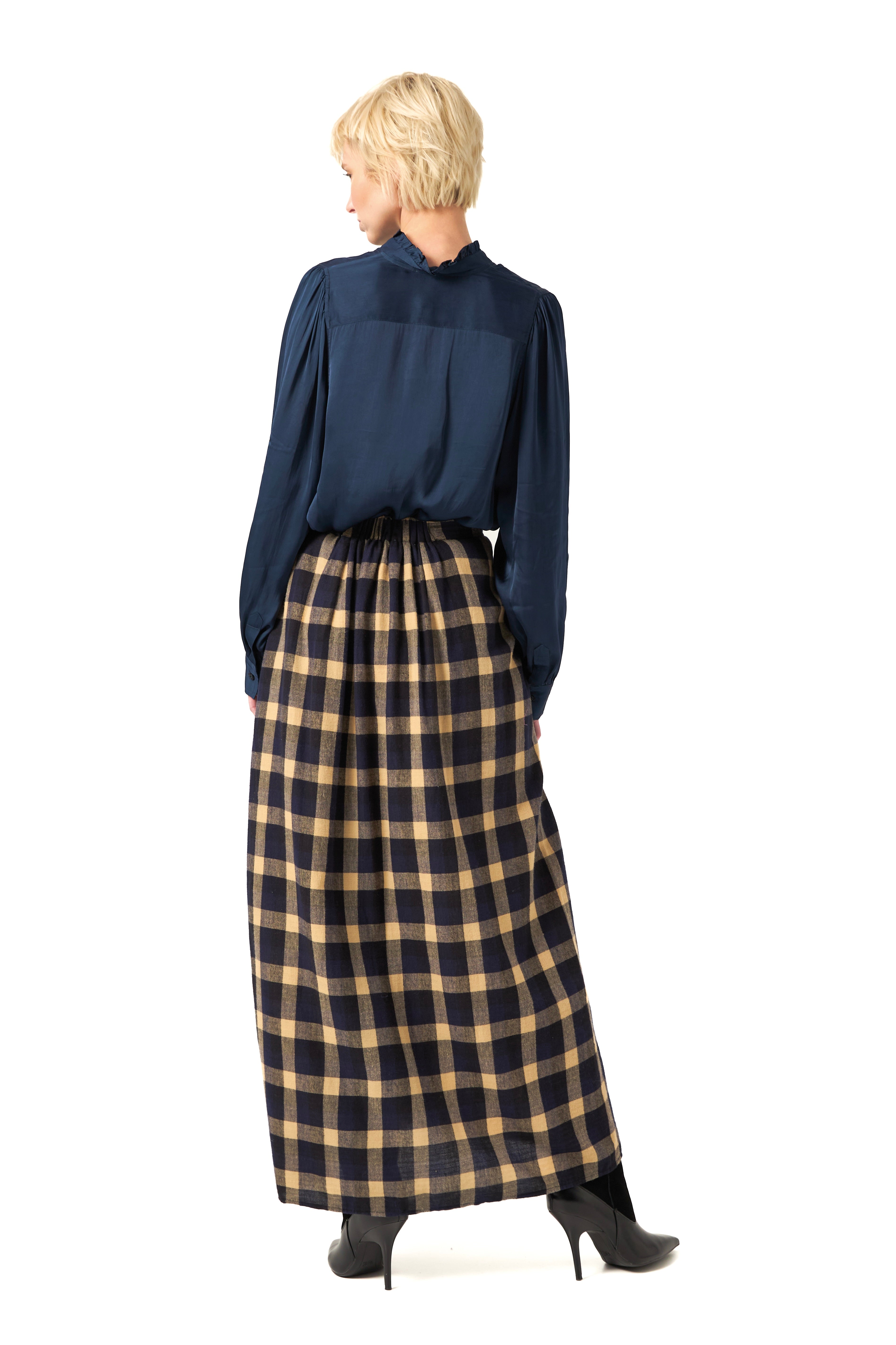 Chicosoleil Nana chemisier satin bleu Indigo viscose