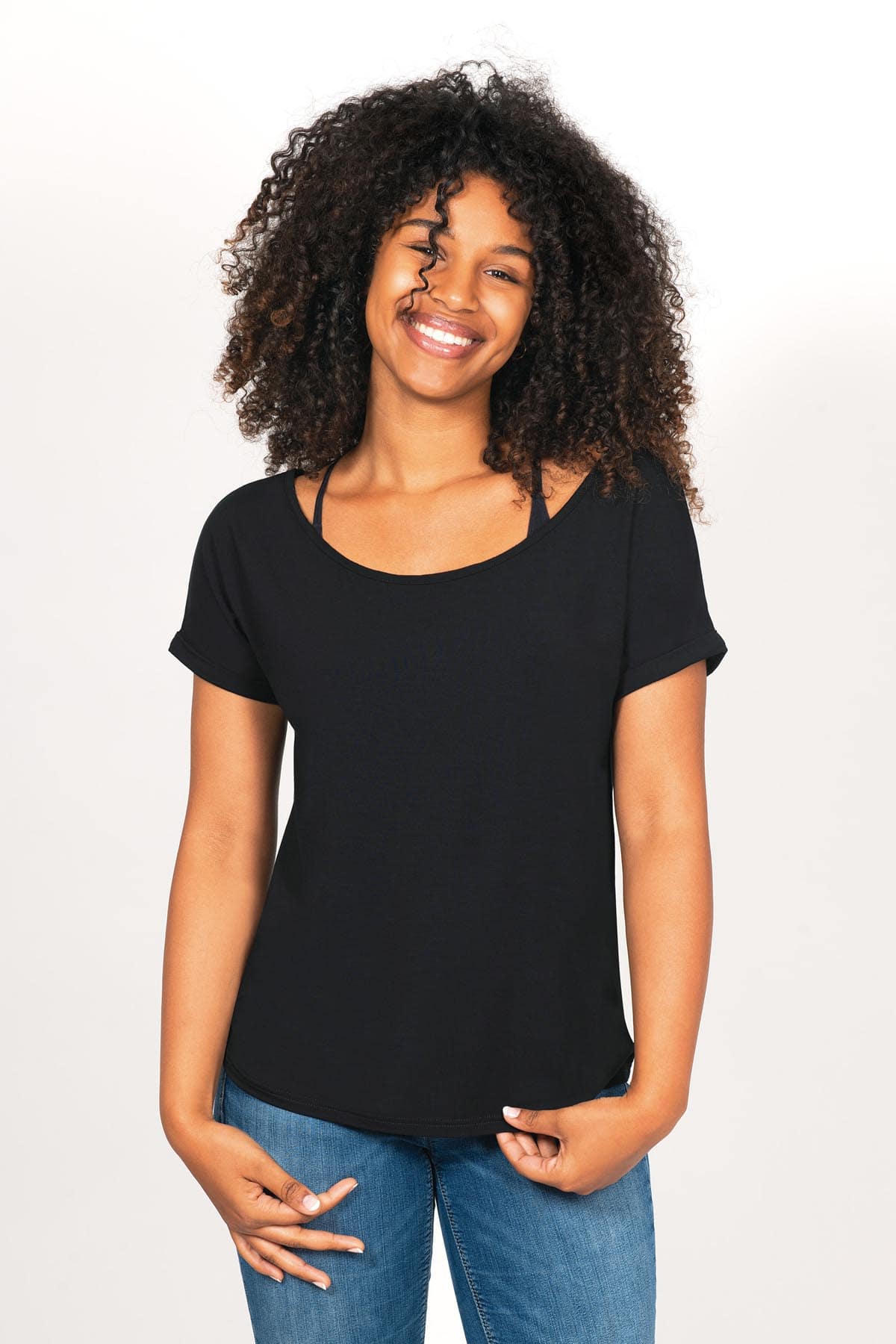 THELMA & ROSE Tess top noir T1 col danseuse