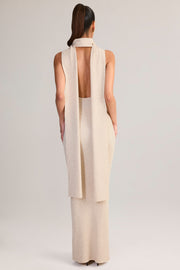 Oh Polly Dree robe maxi maille crème col roulé
