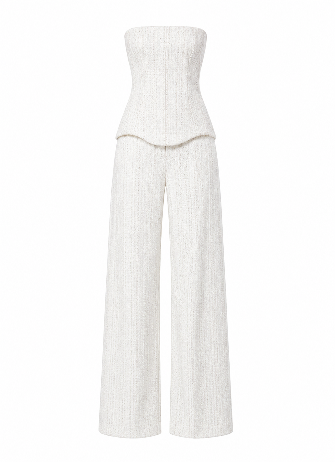 The Ethiquette Aphrodite Diamant pantalon tweed blanc taille XS-XL