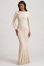 Oh Polly Tarini 14103 robe longue ivoire dentelle dos nu