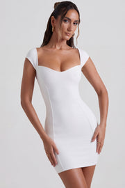 Oh Polly Dresses Meli robe mini blanche bodycon modal