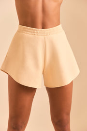 Oh Polly Relax short molleton sable taille haute